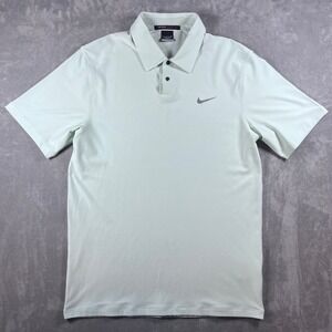 Nike Tiger Woods Collection Golf Polo Shirt Mens Small Mint Green Dri-FIT Snap
